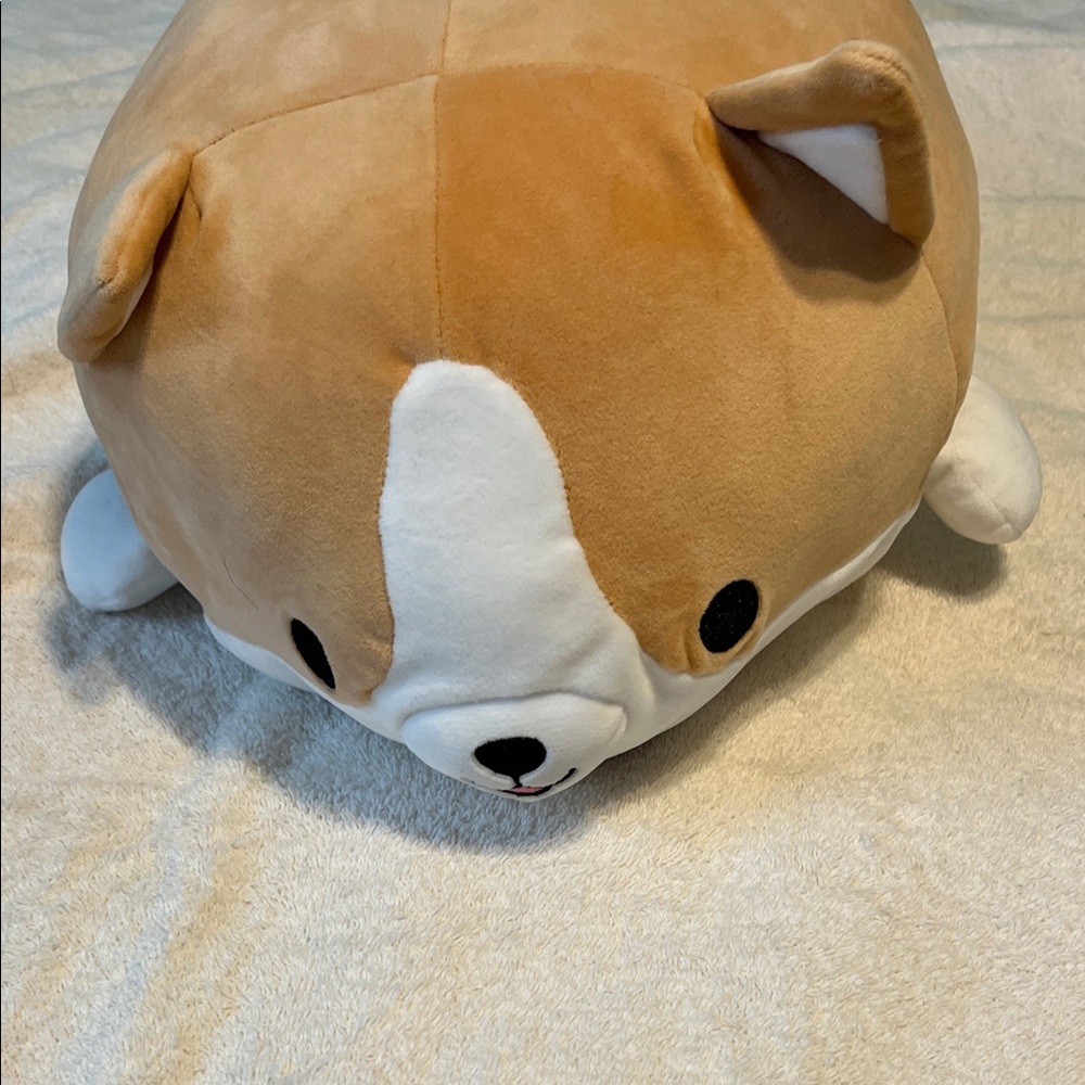 Adorable Brown and White Corgi Dog Plush Animal Toy or Pillow